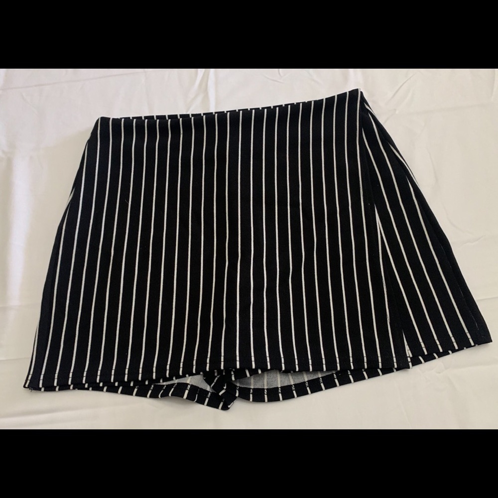 Black & White Striped Skort